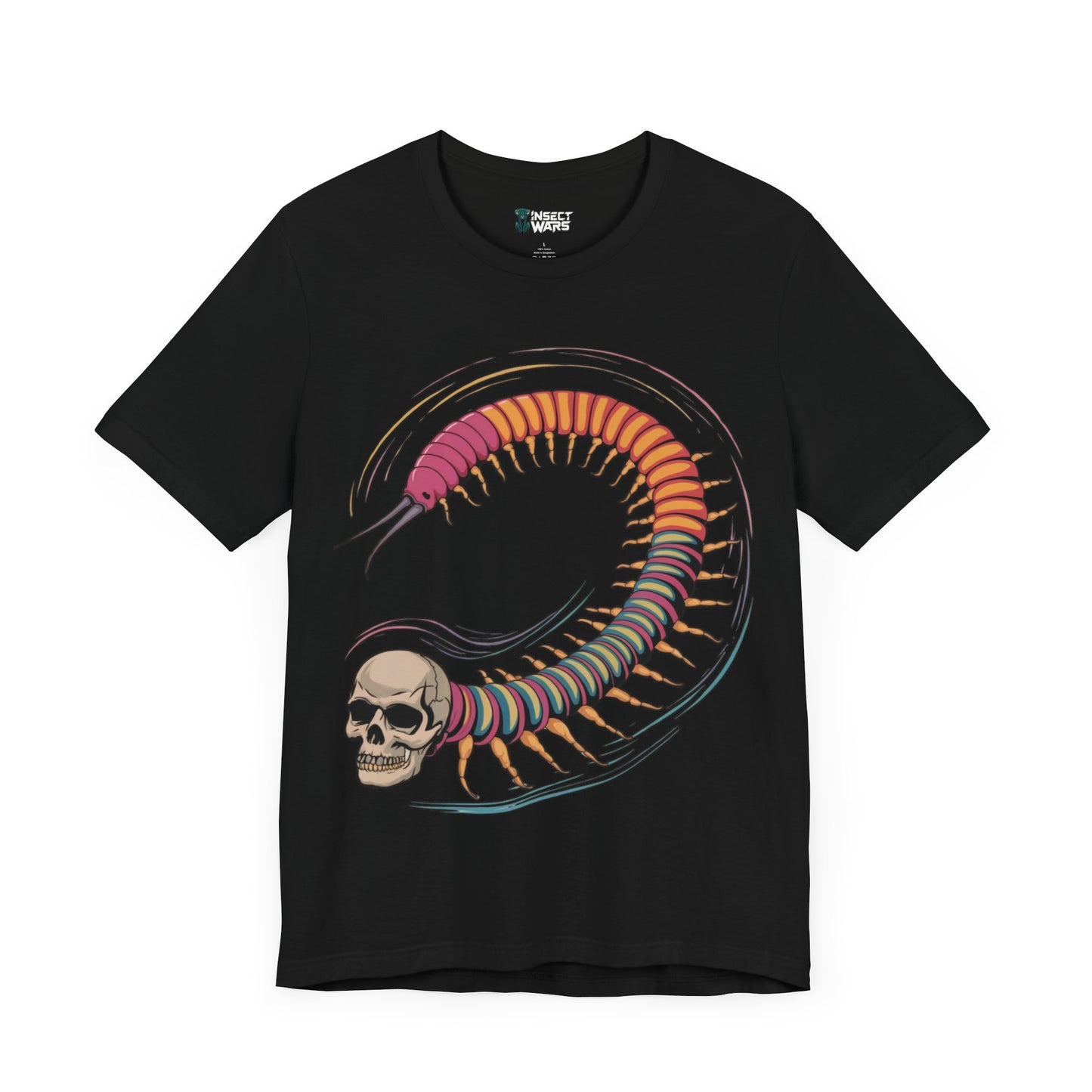 Psychedelic Centipede Skull Spiral Tee